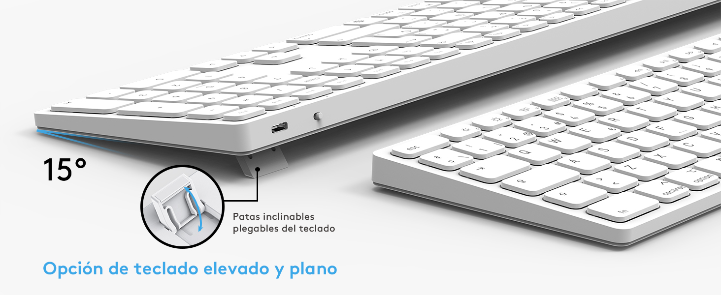 Opción de teclado elevado y plano