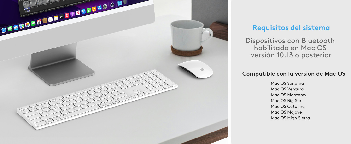 Requisitos del sistema Dispositivos con Bluetooth habilitado en Mac OS versión 10.13 o posterior